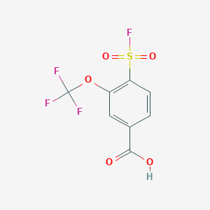 molecular formula C8H4F4O5S B13232078 4-(Fluorosulfonyl)-3-(trifluoromethoxy)benzoic acid 