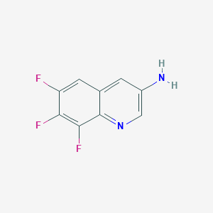 molecular formula C9H5F3N2 B13232124 6,7,8-Trifluoroquinolin-3-amine 