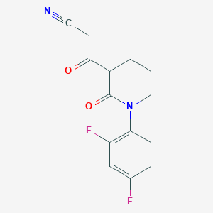 molecular formula C14H12F2N2O2 B13232145 3-[1-(2,4-Difluorophenyl)-2-oxopiperidin-3-yl]-3-oxopropanenitrile 