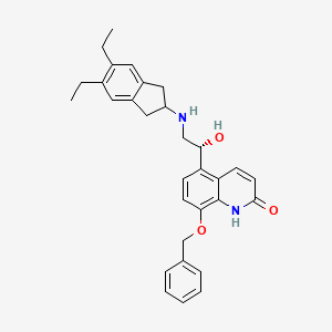 molecular formula C31H34N2O3 B1323215 (R)-8-(Benzyloxy)-5-(2-((5,6-diethyl-2,3-dihydro-1H-inden-2-yl)amino)-1-hydroxyethyl)quinolin-2(1H)-one CAS No. 435273-75-9
