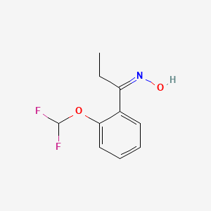 molecular formula C10H11F2NO2 B13232209 N-{1-[2-(difluoromethoxy)phenyl]propylidene}hydroxylamine 