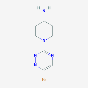 molecular formula C8H12BrN5 B13232218 1-(6-Bromo-1,2,4-triazin-3-yl)piperidin-4-amine 