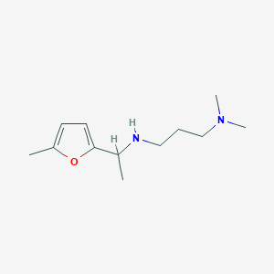molecular formula C12H22N2O B13232221 [3-(Dimethylamino)propyl][1-(5-methylfuran-2-YL)ethyl]amine 