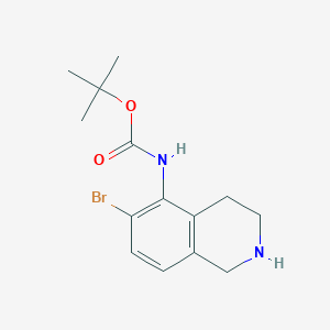 molecular formula C14H19BrN2O2 B13232241 tert-Butyl N-(6-bromo-1,2,3,4-tetrahydroisoquinolin-5-yl)carbamate 