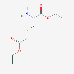 molecular formula C9H17NO4S B13232266 Ethyl 2-amino-3-[(2-ethoxy-2-oxoethyl)sulfanyl]propanoate 