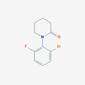 molecular formula C11H11BrFNO B13232288 1-(2-Bromo-6-fluorophenyl)piperidin-2-one 