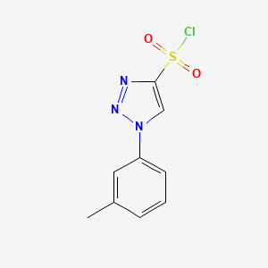 molecular formula C9H8ClN3O2S B13232371 1-(3-Methylphenyl)-1H-1,2,3-triazole-4-sulfonyl chloride 