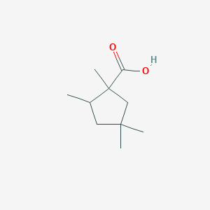 molecular formula C10H18O2 B13232402 1,2,4,4-Tetramethylcyclopentane-1-carboxylic acid 