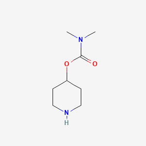 molecular formula C8H16N2O2 B13232411 Piperidin-4-yl dimethylcarbamate 