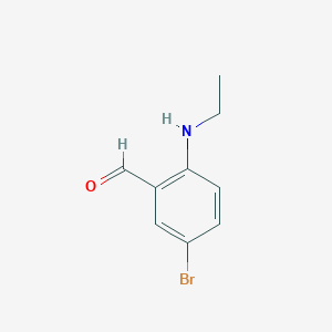 molecular formula C9H10BrNO B13232449 5-Bromo-2-(ethylamino)benzaldehyde 