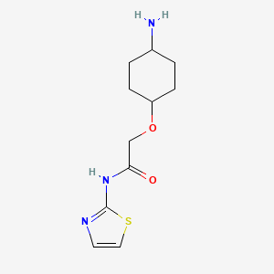 molecular formula C11H17N3O2S B13232463 2-[(4-Aminocyclohexyl)oxy]-N-(1,3-thiazol-2-yl)acetamide 