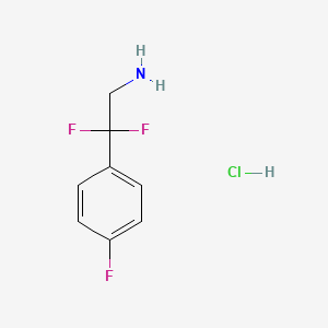 molecular formula C8H9ClF3N B13232479 2,2-Difluoro-2-(4-fluorophenyl)ethan-1-amine hydrochloride 