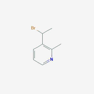 molecular formula C8H10BrN B13232503 3-(1-Bromoethyl)-2-methylpyridine 