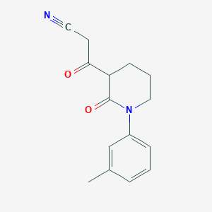 molecular formula C15H16N2O2 B13232508 3-[1-(3-Methylphenyl)-2-oxopiperidin-3-yl]-3-oxopropanenitrile 