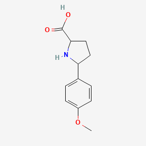 molecular formula C12H15NO3 B13232511 5-(4-Methoxyphenyl)pyrrolidine-2-carboxylic acid 