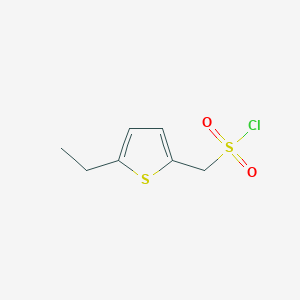 molecular formula C7H9ClO2S2 B13232566 (5-Ethylthiophen-2-yl)methanesulfonyl chloride 