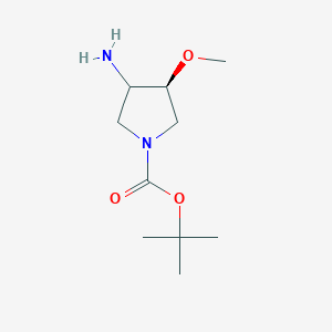 molecular formula C10H20N2O3 B13232579 tert-Butyl (4S)-3-amino-4-methoxypyrrolidine-1-carboxylate 