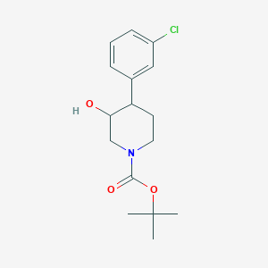 molecular formula C16H22ClNO3 B13232648 Tert-butyl 4-(3-chlorophenyl)-3-hydroxypiperidine-1-carboxylate 