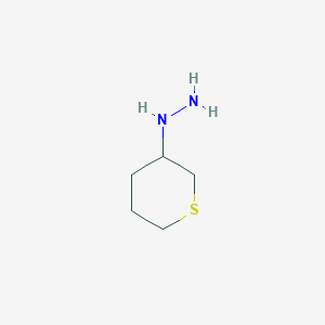 molecular formula C5H12N2S B13232655 (Thian-3-yl)hydrazine 