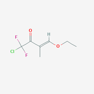 molecular formula C7H9ClF2O2 B13232718 (3E)-1-Chloro-4-ethoxy-1,1-difluoro-3-methylbut-3-en-2-one 