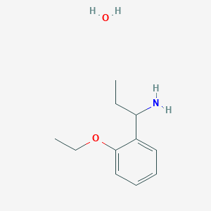 molecular formula C11H19NO2 B13232720 1-(2-Ethoxyphenyl)propan-1-amine hydrate 
