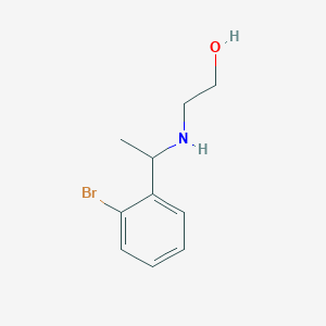 molecular formula C10H14BrNO B13232724 2-{[1-(2-Bromophenyl)ethyl]amino}ethan-1-ol 