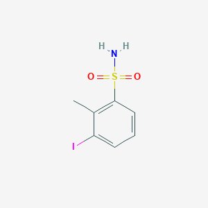 molecular formula C7H8INO2S B13232725 3-Iodo-2-methylbenzene-1-sulfonamide 