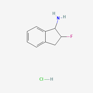 molecular formula C9H11ClFN B13232786 2-Fluoro-2,3-dihydro-1H-inden-1-amine hydrochloride 