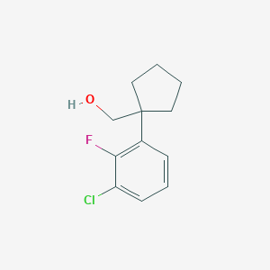 molecular formula C12H14ClFO B13232809 [1-(3-Chloro-2-fluorophenyl)cyclopentyl]methanol 