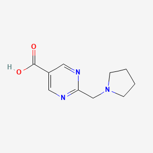 molecular formula C10H13N3O2 B13232831 2-[(Pyrrolidin-1-yl)methyl]pyrimidine-5-carboxylic acid 