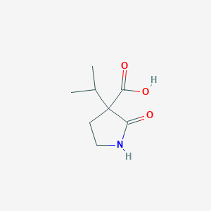 molecular formula C8H13NO3 B13232847 2-Oxo-3-(propan-2-yl)pyrrolidine-3-carboxylic acid 