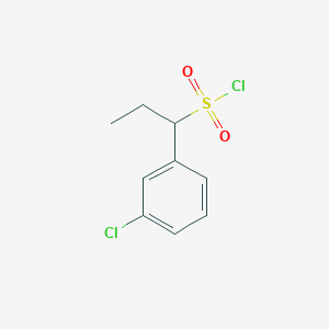 molecular formula C9H10Cl2O2S B13232857 1-(3-Chlorophenyl)propane-1-sulfonyl chloride 