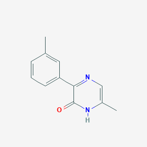 molecular formula C12H12N2O B13232884 6-Methyl-3-(3-methylphenyl)-1,2-dihydropyrazin-2-one 