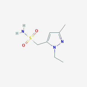 molecular formula C7H13N3O2S B13232886 (1-ethyl-3-methyl-1H-pyrazol-5-yl)methanesulfonamide 
