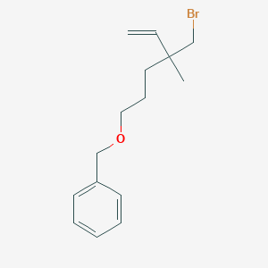 molecular formula C15H21BrO B13232918 ({[4-(Bromomethyl)-4-methylhex-5-en-1-yl]oxy}methyl)benzene 