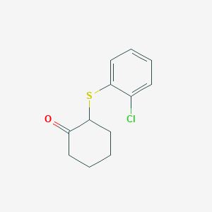 molecular formula C12H13ClOS B13232940 2-[(2-Chlorophenyl)sulfanyl]cyclohexan-1-one 