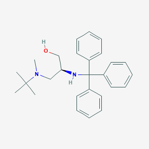 molecular formula C27H34N2O B13233150 (2S)-3-[tert-Butyl(methyl)amino]-2-[(triphenylmethyl)amino]propan-1-ol 