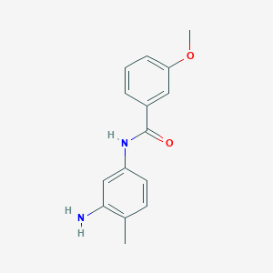 molecular formula C15H16N2O2 B1323319 N-(3-Amino-4-methylphenyl)-3-methoxybenzamide CAS No. 1016837-54-9