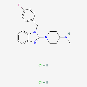 molecular formula C20H25Cl2FN4 B1323322 1-[1-[(4-Fluorophenyl)methyl]-1H-benzimidazol-2-yl]-N-methyl-4-piperidinamine dihydrochloride CAS No. 1134322-93-2