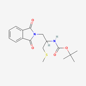 molecular formula C17H22N2O4S B1323324 tert-Butyl [2-phthalimido-1-(methylsulfanylmethyl)ethyl]carbamate CAS No. 885266-58-0