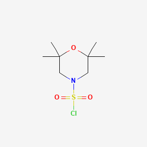 molecular formula C8H16ClNO3S B13233319 2,2,6,6-Tetramethylmorpholine-4-sulfonyl chloride 