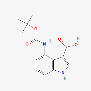molecular formula C14H16N2O4 B1323337 4-[(tert-Butoxycarbonyl)amino]-1H-indole-3-carboxylic acid CAS No. 885266-66-0