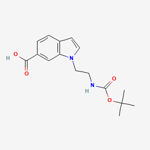 molecular formula C16H20N2O4 B1323338 1-[2-[(Tert-butoxycarbonyl)amino]ethyl]-1H-indole-6-carboxylic acid CAS No. 885266-68-2