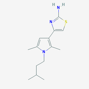 molecular formula C14H21N3S B13233391 4-[2,5-Dimethyl-1-(3-methylbutyl)-1H-pyrrol-3-yl]-1,3-thiazol-2-amine 
