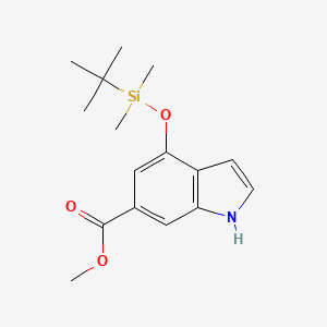 molecular formula C16H23NO3Si B1323341 4-(tert-Butyldimethylsilanyloxy)-1H-indole-6-carboxylic acid methyl ester CAS No. 885266-75-1