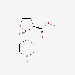 molecular formula C11H19NO3 B13233424 Methyl (2S,3R)-2-(piperidin-4-yl)oxolane-3-carboxylate 