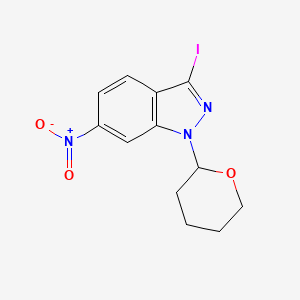 molecular formula C12H12IN3O3 B1323347 3-Iodo-6-nitro-1-(tetrahydro-2H-pyran-2-yl)-1H-indazole CAS No. 886230-74-6