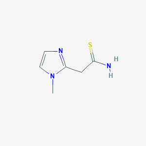 molecular formula C6H9N3S B13233474 2-(1-methyl-1H-imidazol-2-yl)ethanethioamide 