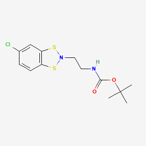 molecular formula C13H17ClN2O2S2 B13233482 tert-Butyl N-[2-(5-chloro-2H-1,3,2-benzodithiazol-2-yl)ethyl]carbamate 