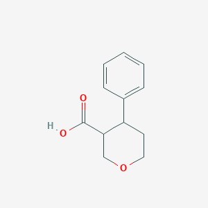molecular formula C12H14O3 B13233484 4-Phenyloxane-3-carboxylic acid 
